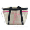 canvas durable bike girl foldable lady tote bag/shopping bag /handbag with small coin bag